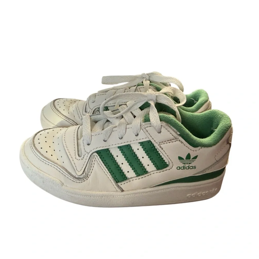 Adidas Forum CL Low Kids Sneakers in White and Green-Size 12